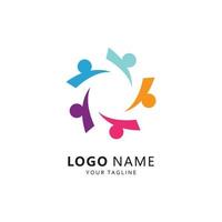 plantilla de icono de vector de logotipo de atención comunitaria y adopción