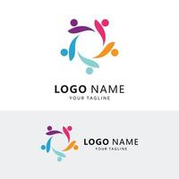 plantilla de icono de vector de logotipo de atención comunitaria y adopción