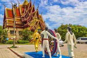 Colorful statues at Wat Plai Laem temple on Koh Samui island, Thailand, 2018 photo