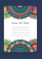 Mandala vintage template card vector