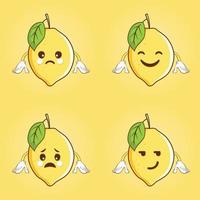 Lemon vector. Lemon character design. vector