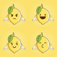 Lemon vector. Lemon character design. vector