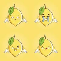 Lemon vector. Lemon character design. vector