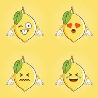 Lemon vector. Lemon character design. vector