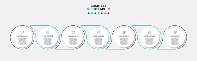 Infographic design template with icons and 7 options or steps vector