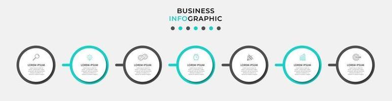 Infographic design template with icons and 7 options or steps vector