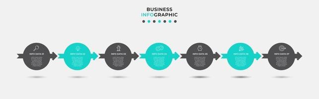 Infographic design template with icons and 7 options or steps vector