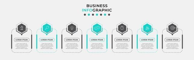 Infographic design template with icons and 7 options or steps vector