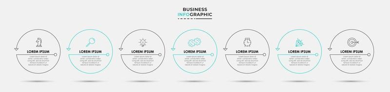 Infographic design template with icons and 7 options or steps