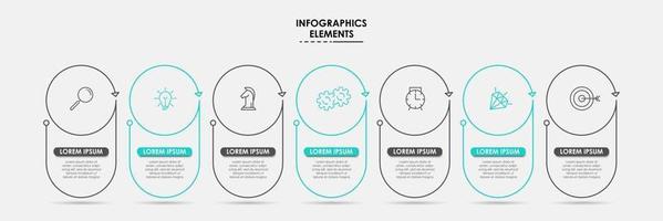 Infographic design template with icons and 7 options or steps vector