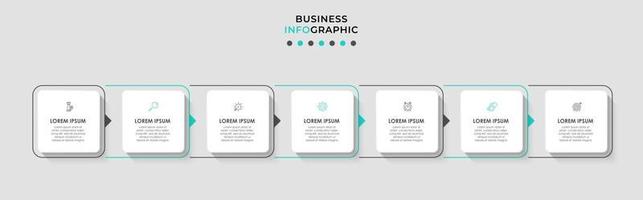 Infographic design template with icons and 7 options or steps vector