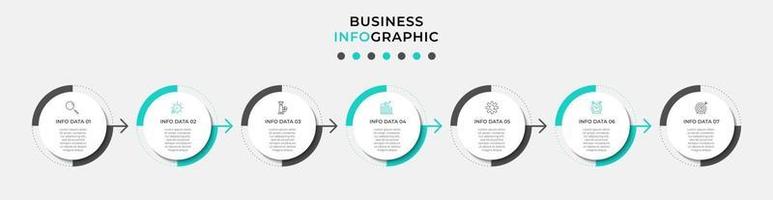 Infographic design template with icons and 7 options or steps vector