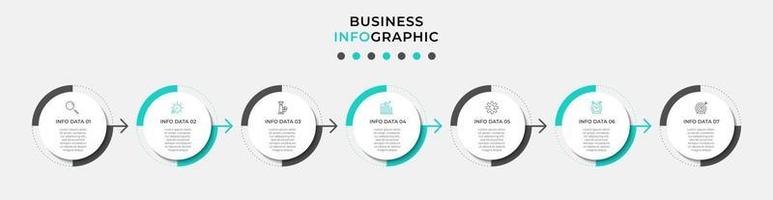 Infographic design template with icons and 7 options or steps vector