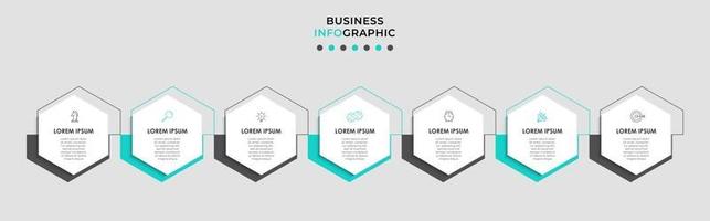 Infographic design template with icons and 7 options or steps vector