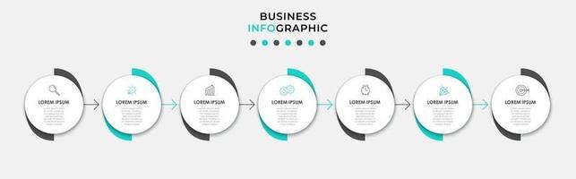 Infographic design template with icons and 7 options or steps vector