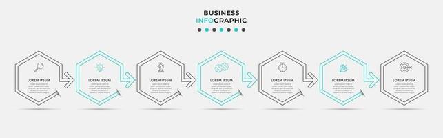 Infographic design template with icons and 7 options or steps vector
