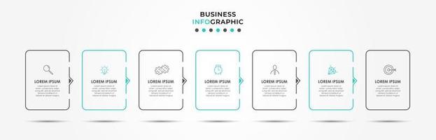 Infographic design template with icons and 7 options or steps vector