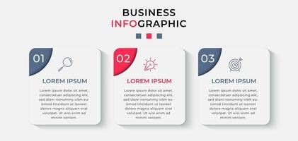 Infographic design template with icons and 3 options or steps vector