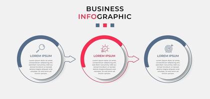 Infographic design template with icons and 3 options or steps vector