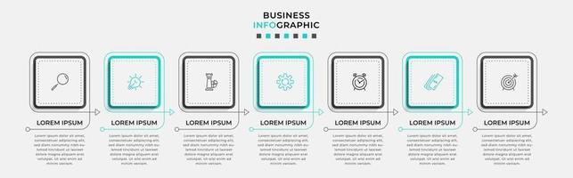 Infographic design template with icons and 7 options or steps vector