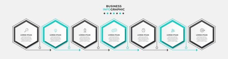Infographic design template with icons and 7 options or steps vector