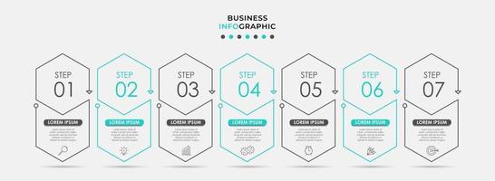 Infographic design template with icons and 7 options or steps vector