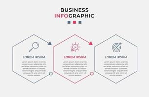 Infographic design template with icons and 3 options or steps vector