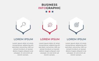 Infographic design template with icons and 3 options or steps vector