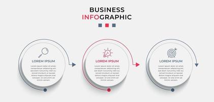 Infographic design template with icons and 3 options or steps vector