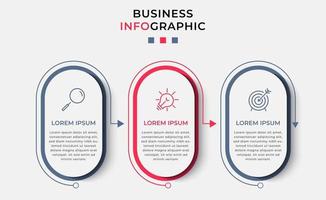 Infographic design template with icons and 3 options or steps vector