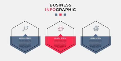Infographic design template with icons and 3 options or steps vector