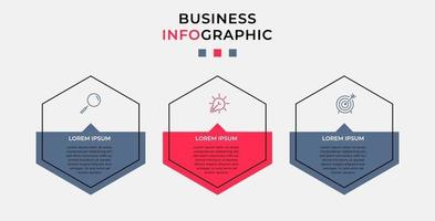 Infographic design template with icons and 3 options or steps vector