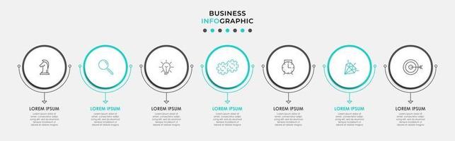 Infographic design template with icons and 7 options or steps vector