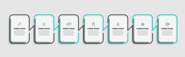 Infographic design template with icons and 7 options or steps vector