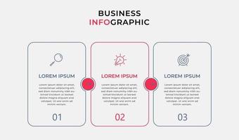 Infographic design template with icons and 3 options or steps vector