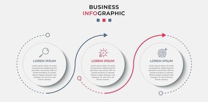 Infographic design template with icons and 3 options or steps vector