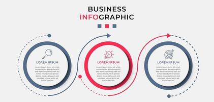 Infographic design template with icons and 3 options or steps vector