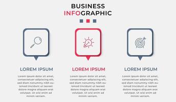 Infographic design template with icons and 3 options or steps vector