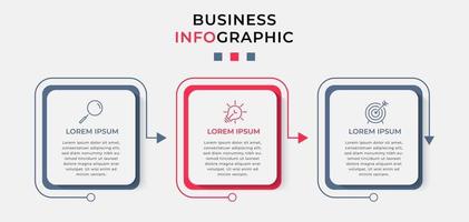 Infographic design template with icons and 3 options or steps vector