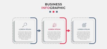 Infographic design template with icons and 3 options or steps vector