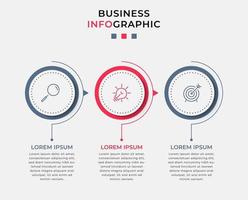 Infographic design template with icons and 3 options or steps vector