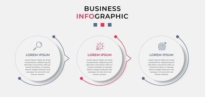 Infographic design template with icons and 3 options or steps vector