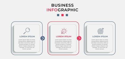 Infographic design template with icons and 3 options or steps vector