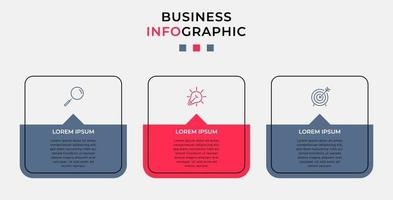 Infographic design template with icons and 3 options or steps vector