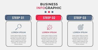 Infographic design template with icons and 3 options or steps vector