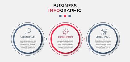 Infographic design template with icons and 3 options or steps vector