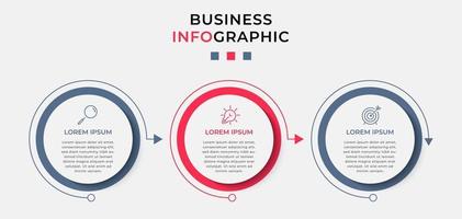 Infographic design template with icons and 3 options or steps vector