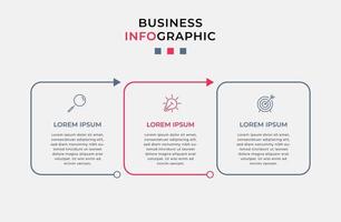 Infographic design template with icons and 3 options or steps vector