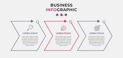Infographic design template with icons and 3 options or steps vector