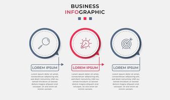 Infographic design template with icons and 3 options or steps vector